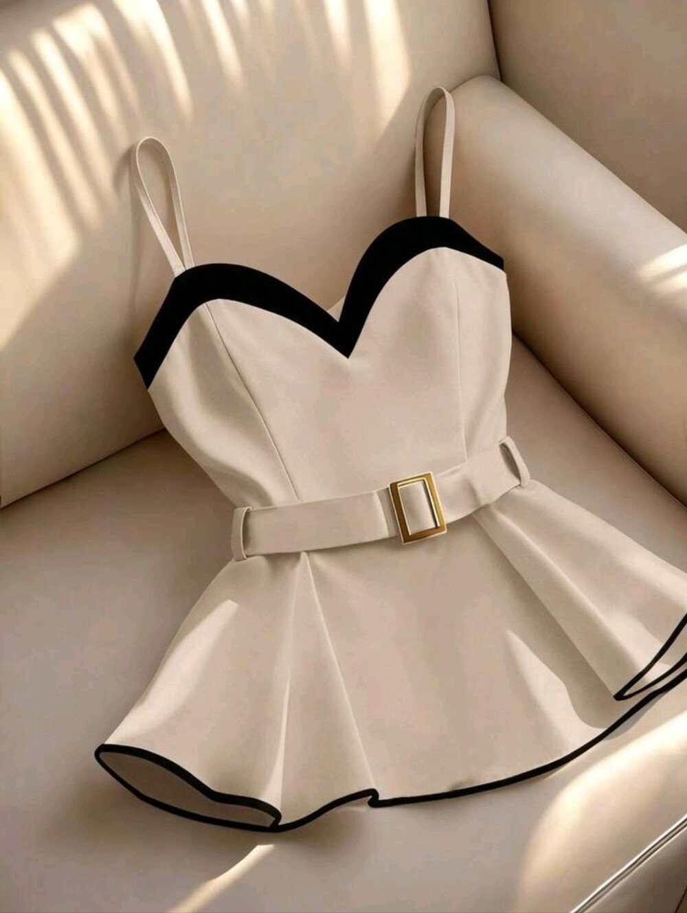 Franclia Patchwork Sweetheart Neck Ruffle Strap Camisole